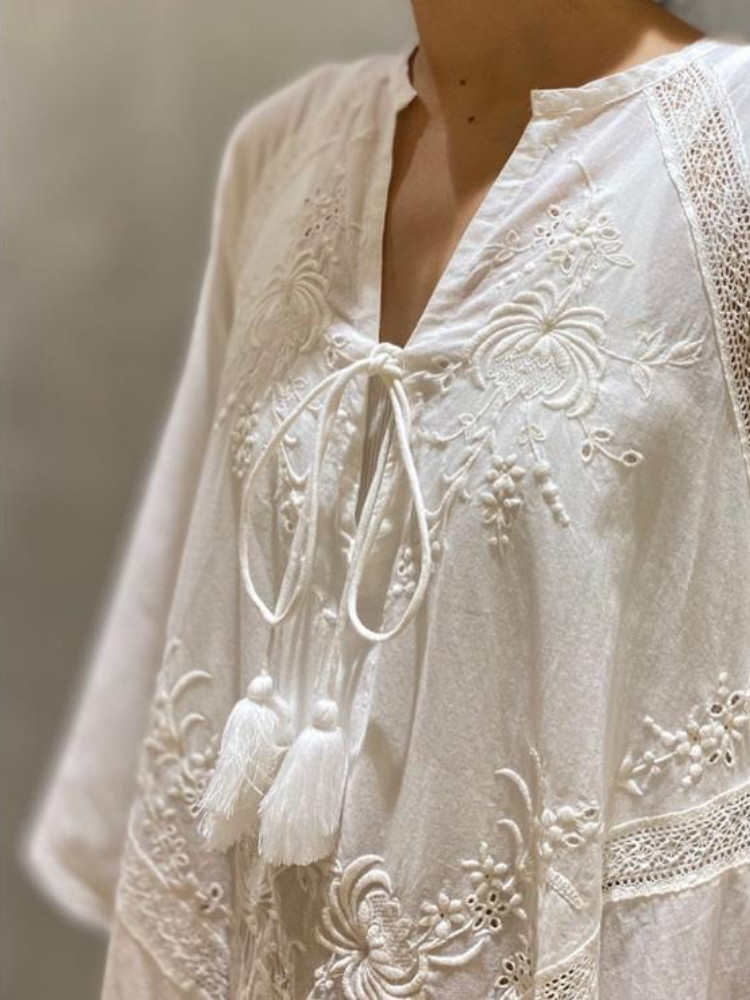 Casual long sleeved loose tie up dress休闲长袖宽松系带连衣裙