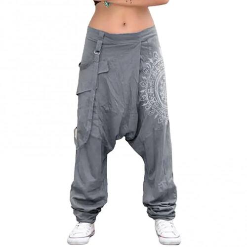 Casual loose print low-crotch harun pants 休闲宽松印花哈伦裤