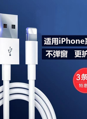 适用iPhone14数据线适用苹果13快充11promax手机12充电7p正品6s加长8plus闪充5s加长充电线iPad平板2米XR冲X