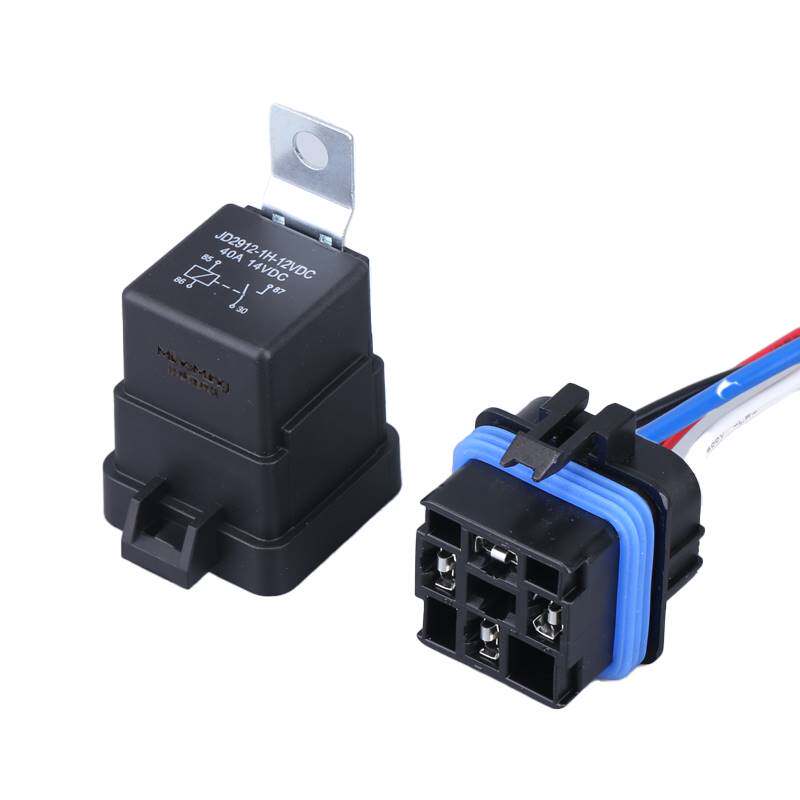 防水汽车继电器12V24V40A一体式4脚5脚改装通用货车摩托车