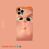 原创呆萌小胖子适用于苹果14promax手机壳iPhone13全包菲林壳12可爱11表情包x xs笑脸7 8puss亮面光面一加9