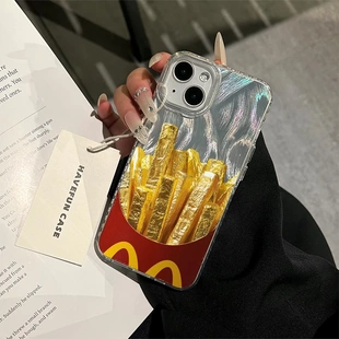 14高级感华为pura70趣味mate70情侣vivos20女款 手机壳小米15 软壳 15promax简约个性 麦门M记薯条适用iPhone16