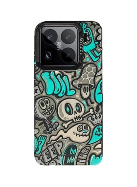 涂鸦潮牌小鬼手机壳适用小米15/14pro软壳红米K80/70男款note12/13/14磨砂华为pura70个性iPhone16/15保护套