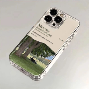 华为pura80 适用iPhone17 15新款 15旷野人生透明手机壳小米17 70小众Reno14情侣vivos30情侣三星GalaxyS25