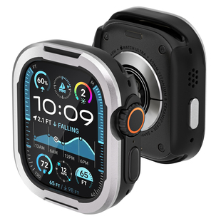 适用applewatch Ultra2硅胶金属框保护壳新款苹果手表iwatch10防摔S9软半包S8镂空7抗磨6运动5改装4保护表套