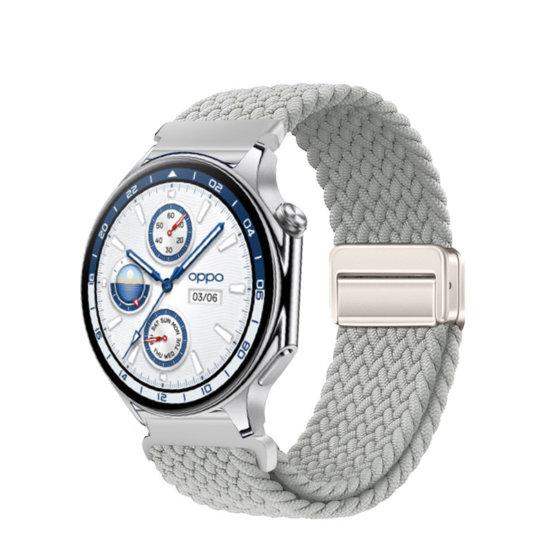 oppowatch4pro磁吸尼龙表带适用oppo watch x弹性织物腕带vivo watch3透气vivowatch 46mm表链vivo2智能表带