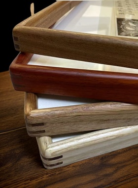 高档实木圆角榫卯画框装裱相片框国画字画装裱书法定制框挂墙空框