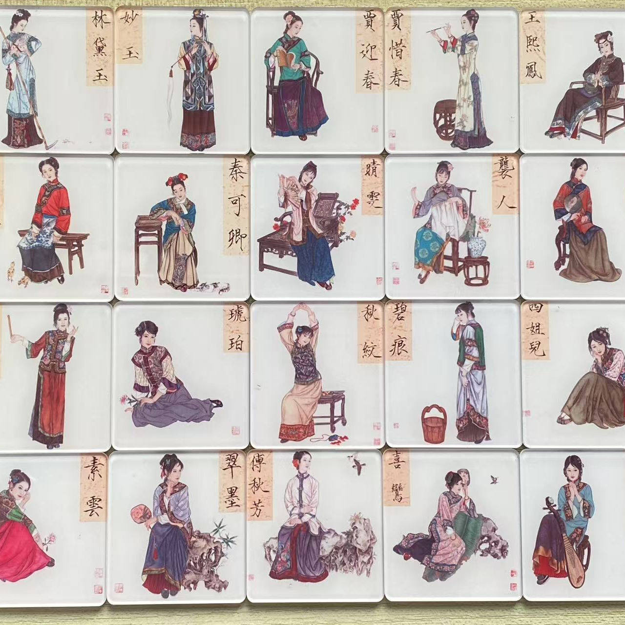 加厚限量款红楼梦人物画亚克力冰箱贴古典美人古风国风节日礼物