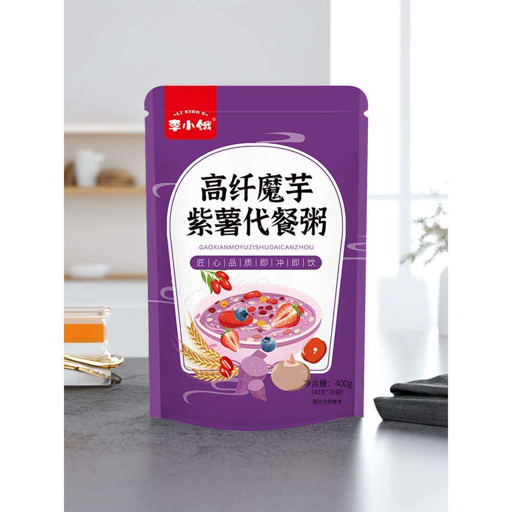 奇亚籽高纤魔芋紫薯代餐粥粉五谷杂粮营养代餐早餐粥饱腹懒人即食