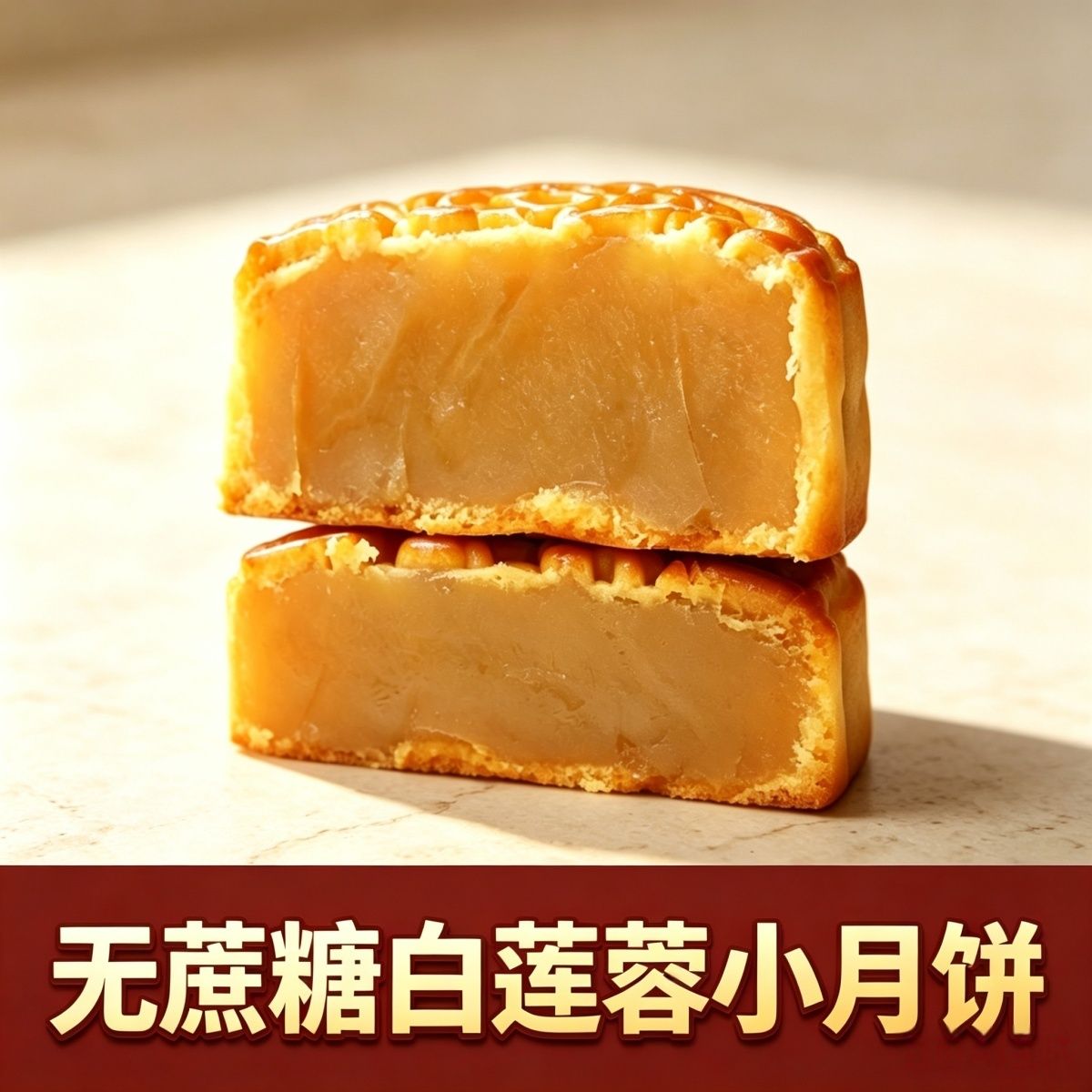 木糖醇白莲蓉小月饼无蛋黄无蔗糖软糯轻甜迷你月饼中秋节送礼广式