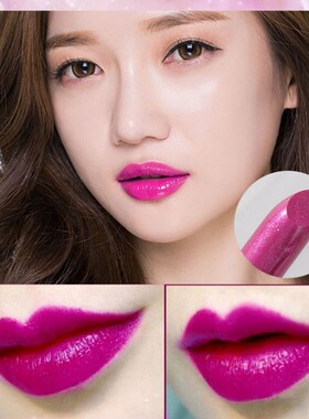 火龙果色口红持久不易掉色玫红色显白温变防水不沾杯珠光玫紫色