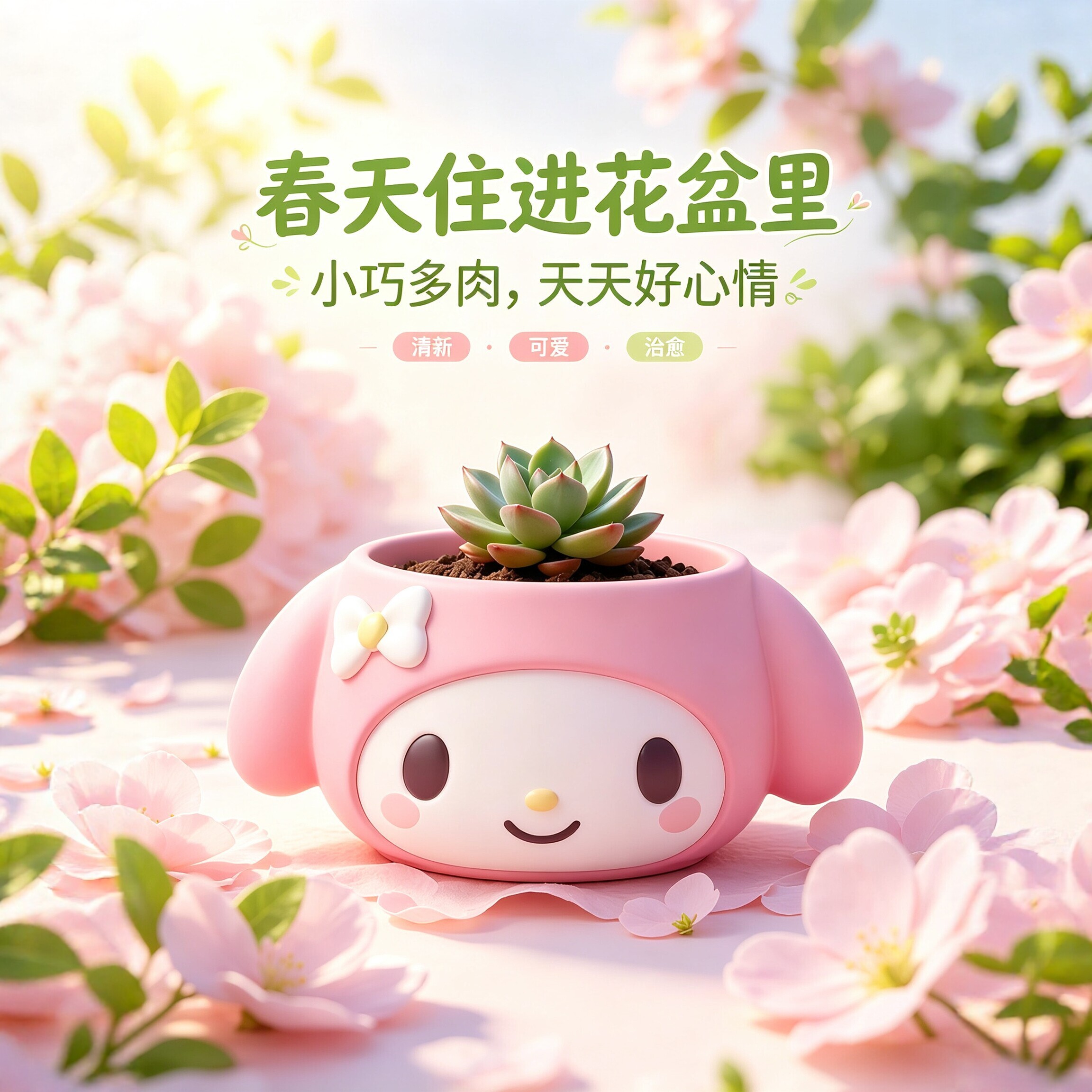 美乐蒂卡通花盆摆件桌面文具收纳图片