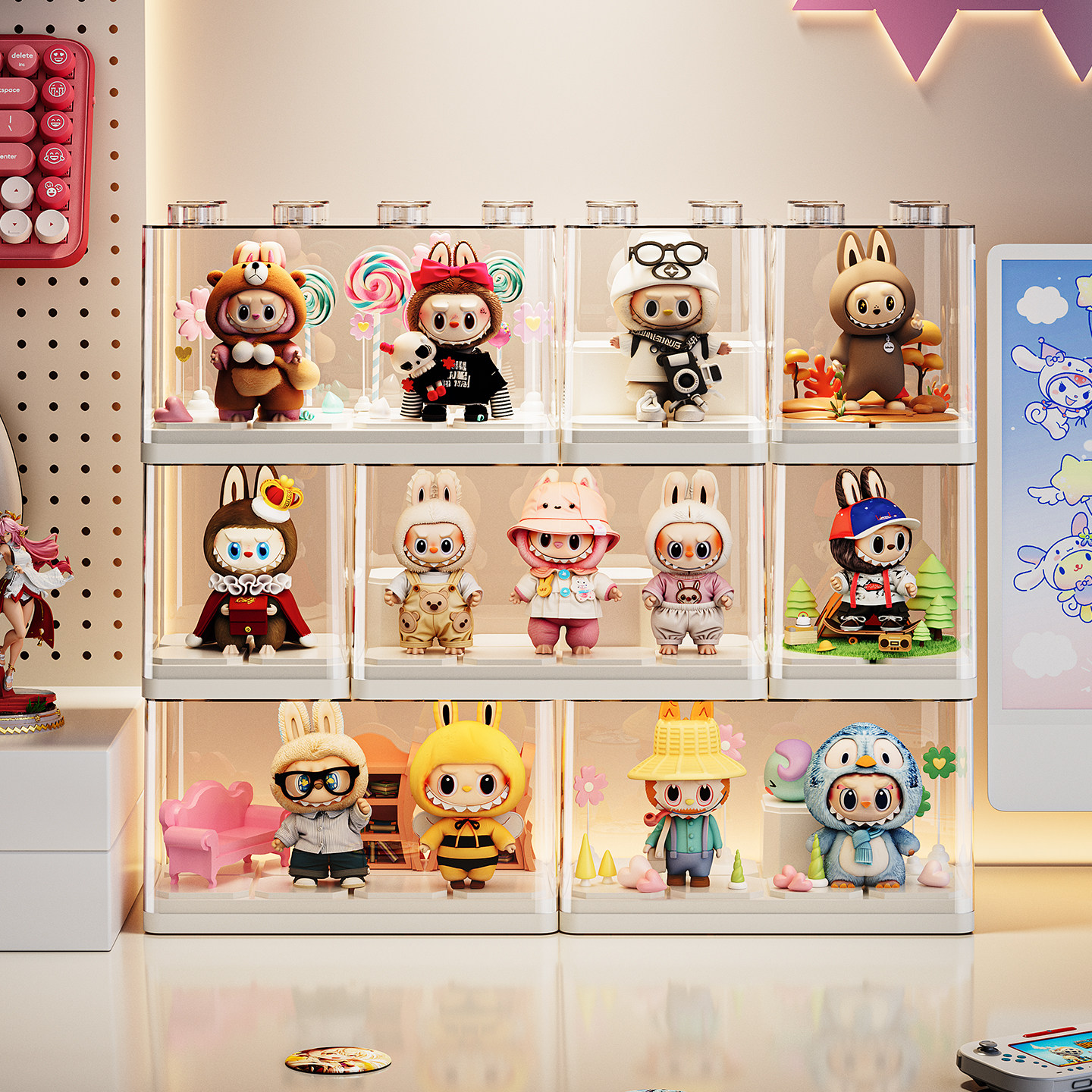 盲盒收纳展示架泡泡玛特展示盒