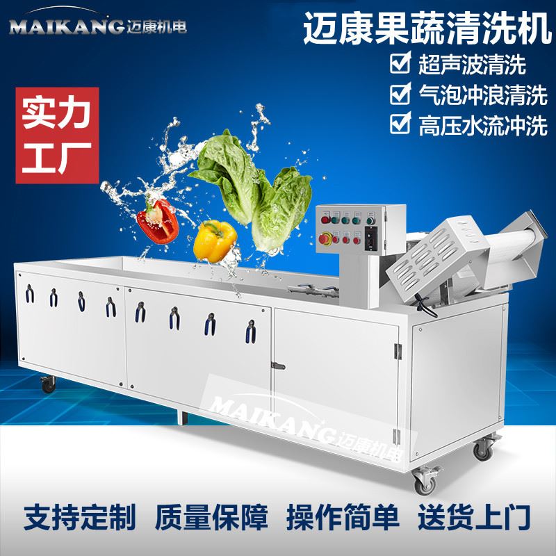 现货供应槟郎掐菜气泡清洗机 蜜饯类冲浪清洗机 全自动商用洗菜机