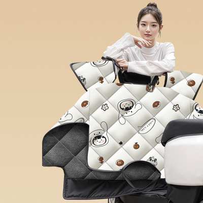 电动车挡风被冬季加厚双面防水反光电瓶自行车罩加绒四季通用