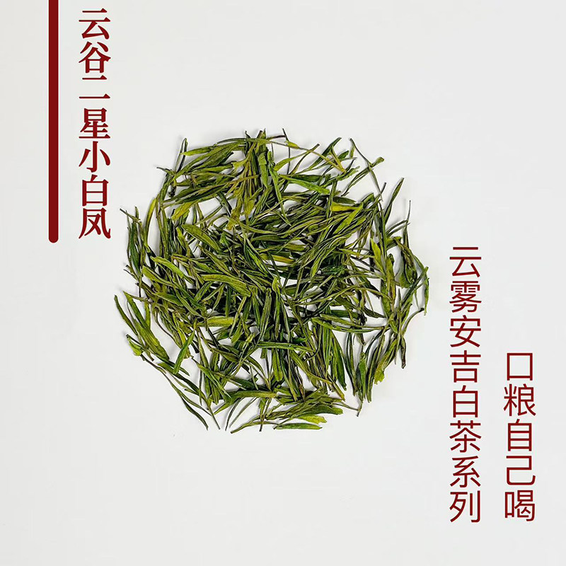 6050云谷二星小白凤鲜甜鲜爽完全不苦涩高山安吉白口粮茶叶自己喝