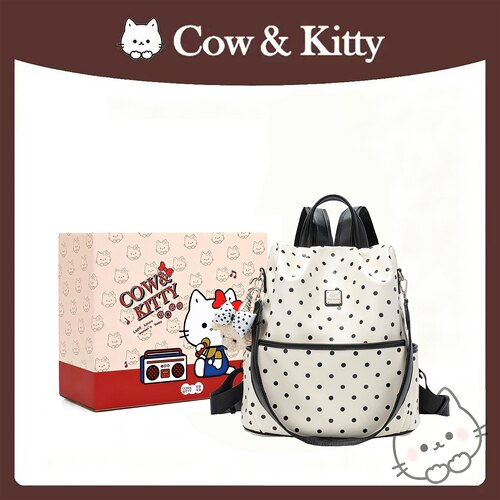 Cow&Kitty波点大容量双肩包