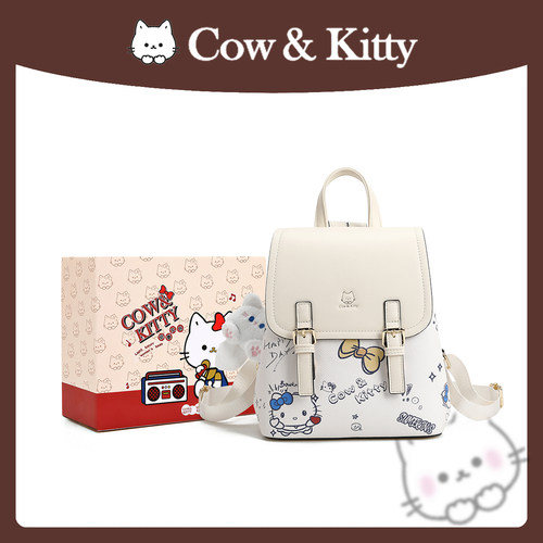 官方正品Cow&Kitty双肩包2026新款卡通印花高颜值轻便女双肩背包