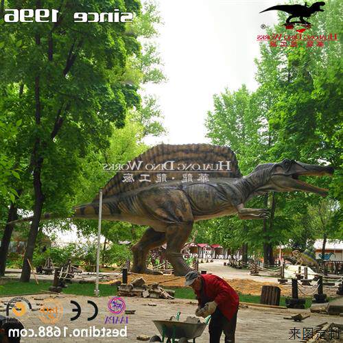 大型仿真棘龙模型景区游乐园引流互动产品仿真恐龙源头制作厂家