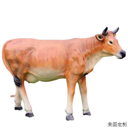 户外仿真动物黄牛雕塑玻璃钢景区农场牧场庭院餐馆迎客装饰品摆件