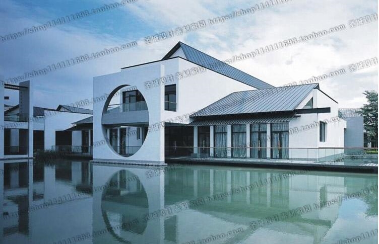 新中式风格深圳万科第五园商业街带cad平立剖面图草图大师su模型