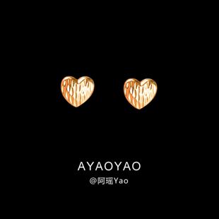 AYao玫瑰的故事刘亦菲同款金色爱心蚊香盘耳夹女无耳洞耳钉气质潮