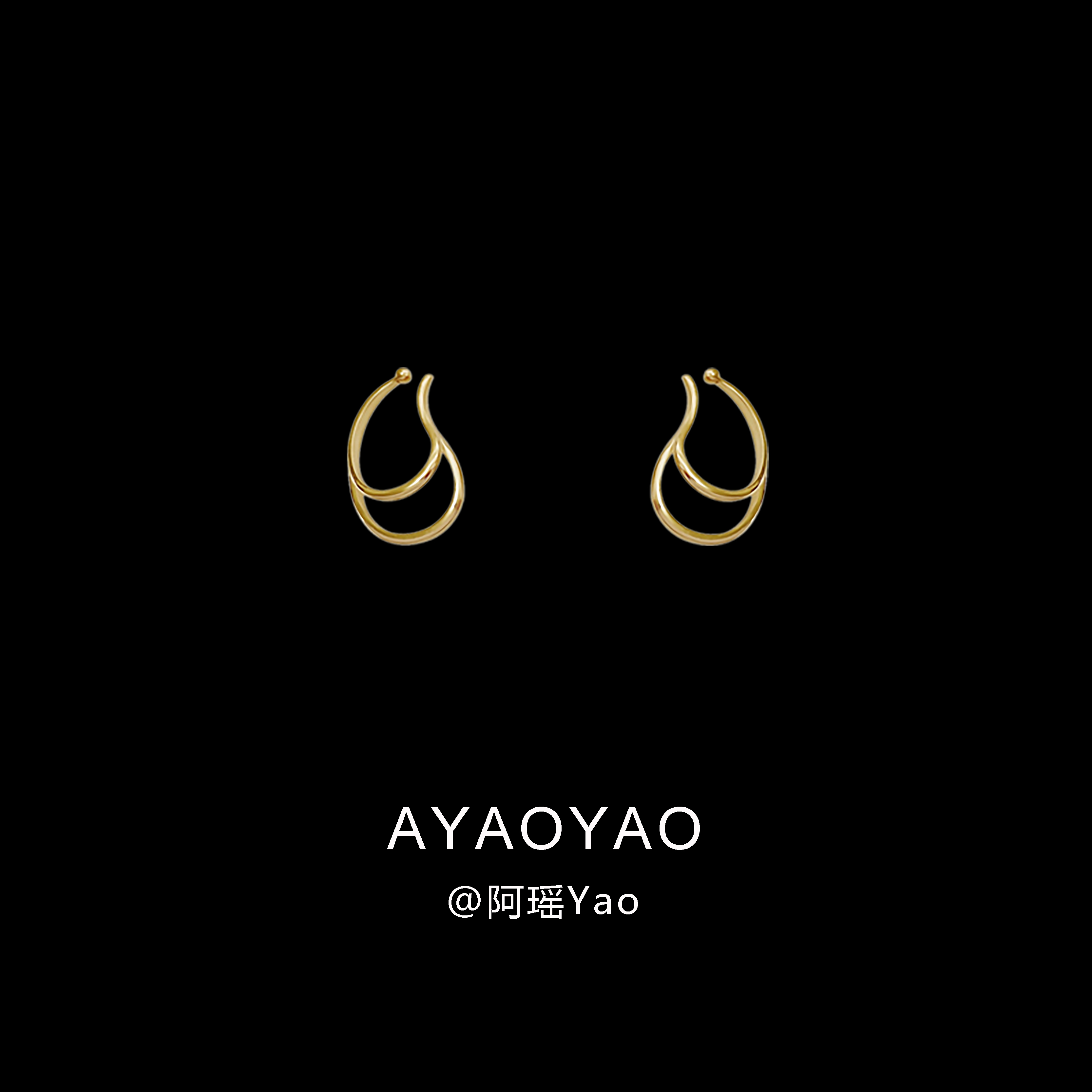 无耳洞耳挂女不对称金属亮面