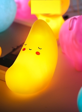 月亮灯小夜灯卡通led灯礼品地摊套圈圈小玩具小可爱星星灯太阳灯