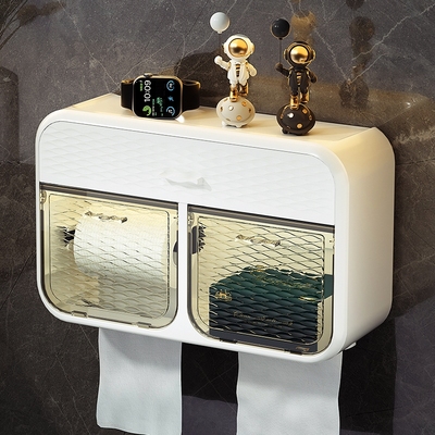 卫生纸盒厕所专用免打孔纸巾盒卫生间厕纸盒置物架壁挂式抽纸盒子