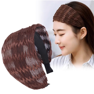 遮白发头饰网纱遮白发头饰遮盖神器头箍压发发带春秋洋气时尚宽边