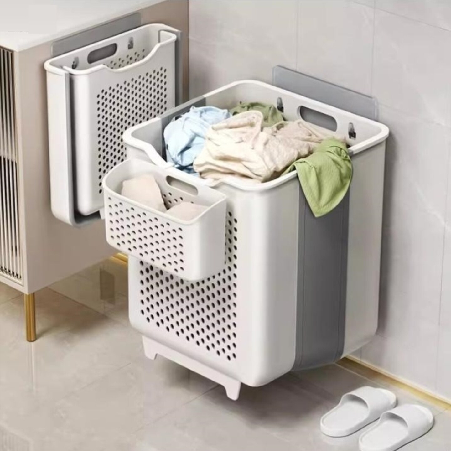 卫生间脏衣服收纳神器脏衣篓家用脏衣篮可折叠壁挂浴室衣物收纳筐