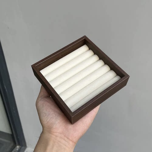 首饰品收纳盒绒布托盘珠宝展示道具戒指耳钉手镯饰品复古展示盒
