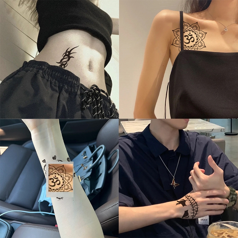 御姐纹身贴性感大图案花朵防水女持久暗黑系防汗逼真遮瑕遮盖贴纸