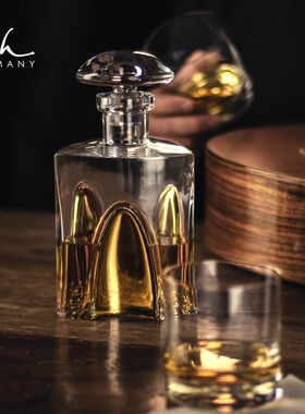 德国进口水晶玻璃威士忌酒杯洋酒杯套装轻奢描金高档家用礼盒套装