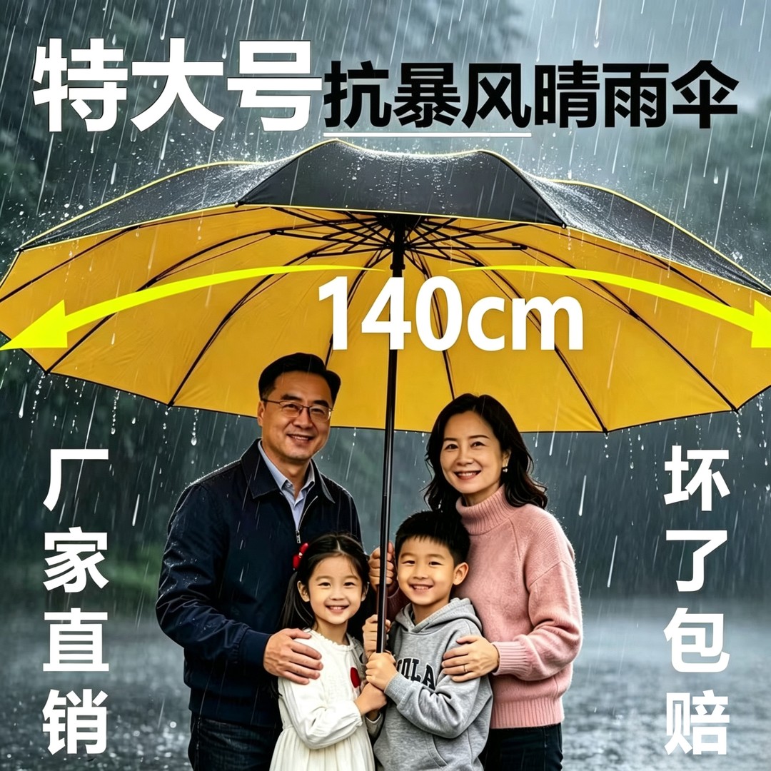 特大号36骨反向防紫外线晴雨伞