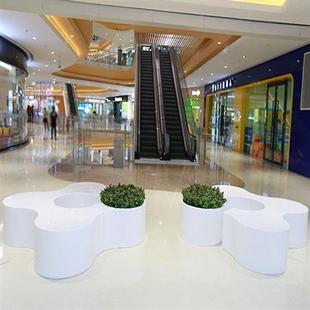 玻璃钢花盆座椅组合款商场个性休闲椅创意圆形拼接休息坐凳摆件