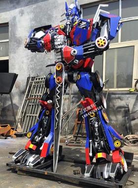 变形金刚擎天柱雕塑大型户外门口仿真摆件现货甩卖铁艺机器人定制