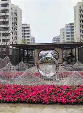 定制金属不锈钢假山雕塑户外造景摆件大型水景园林景观装饰室内外