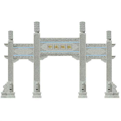 古建筑石头大门加工广场石材大门制作价格墓园仿古石雕大门图样