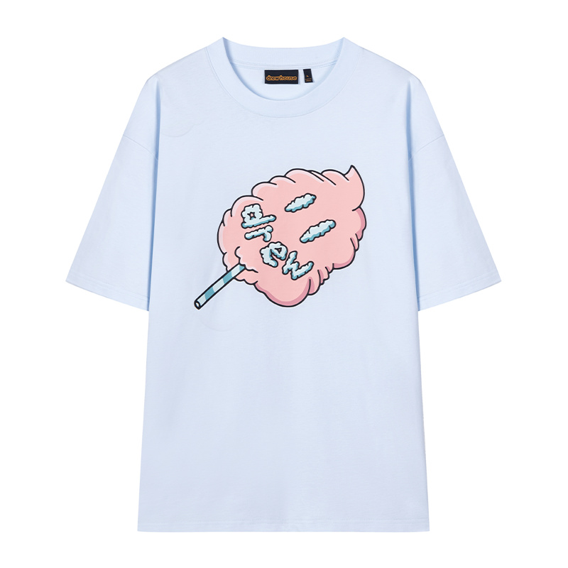 drew house drew棉花糖图案圆领短袖T恤25夏季新款男女同款