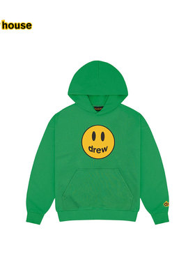 drew house mascot笑脸宽松连帽卫衣绿色男女同款