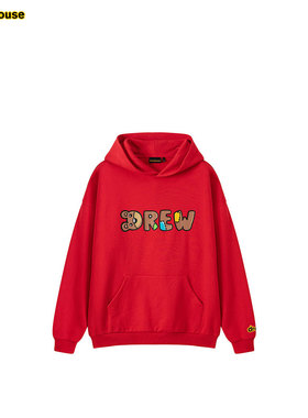 drew house theodore小熊字体连帽拉绒卫衣