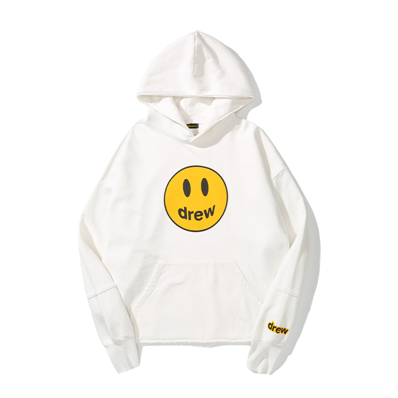 drewhouse笑脸图案拼接连帽卫衣