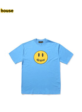 drew house mascot笑脸图案圆领短袖T恤