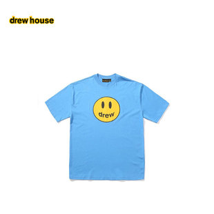 drew house mascot笑脸图案圆领短袖T恤