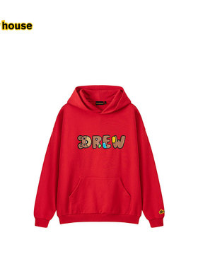 drew house theodore小熊字体连帽拉绒卫衣