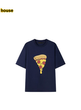 drew house drew pizza披萨图案短袖T恤25夏季新品男女同款