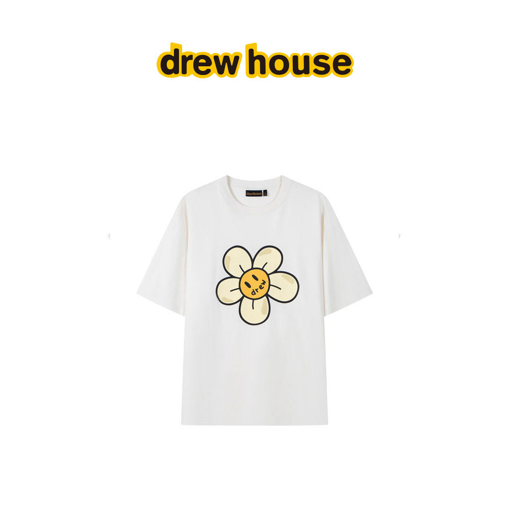 drew house daisy雏菊图案白色圆领短袖T恤纯棉休闲男女同款