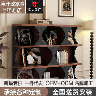 中古玄关卧室储物柜装 复古实木书柜客厅展示柜置物柜高端法式 饰柜