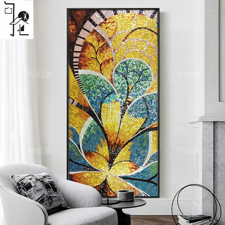 玻璃马赛克拼花背景墙欧式水晶拼图 壁画玄关客厅餐厅装饰画瓷砖图片